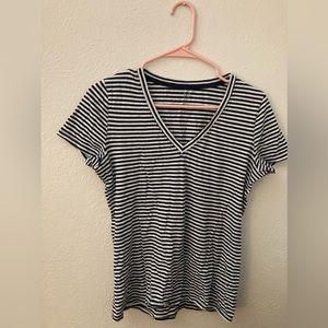 Striped V-neck shirt